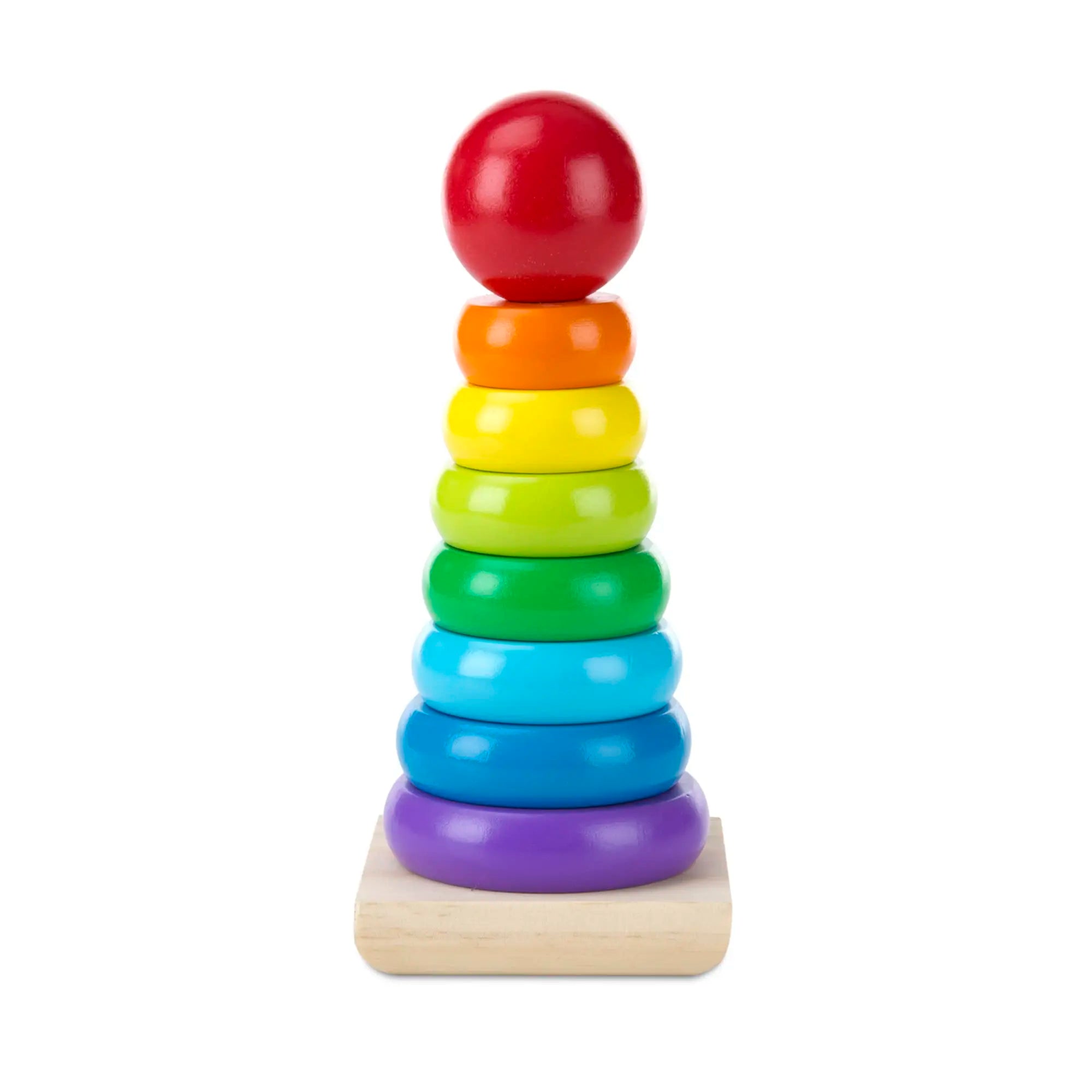 Rainbow Wooden Ring Stacking Tower
