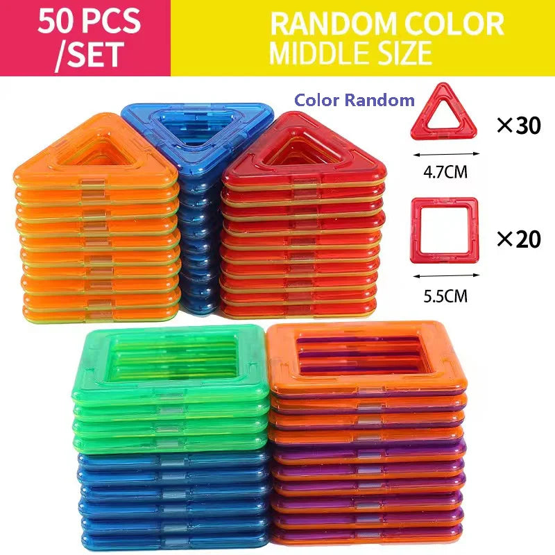 100-Piece Magnetic Tiles Building Blocks Set for Children