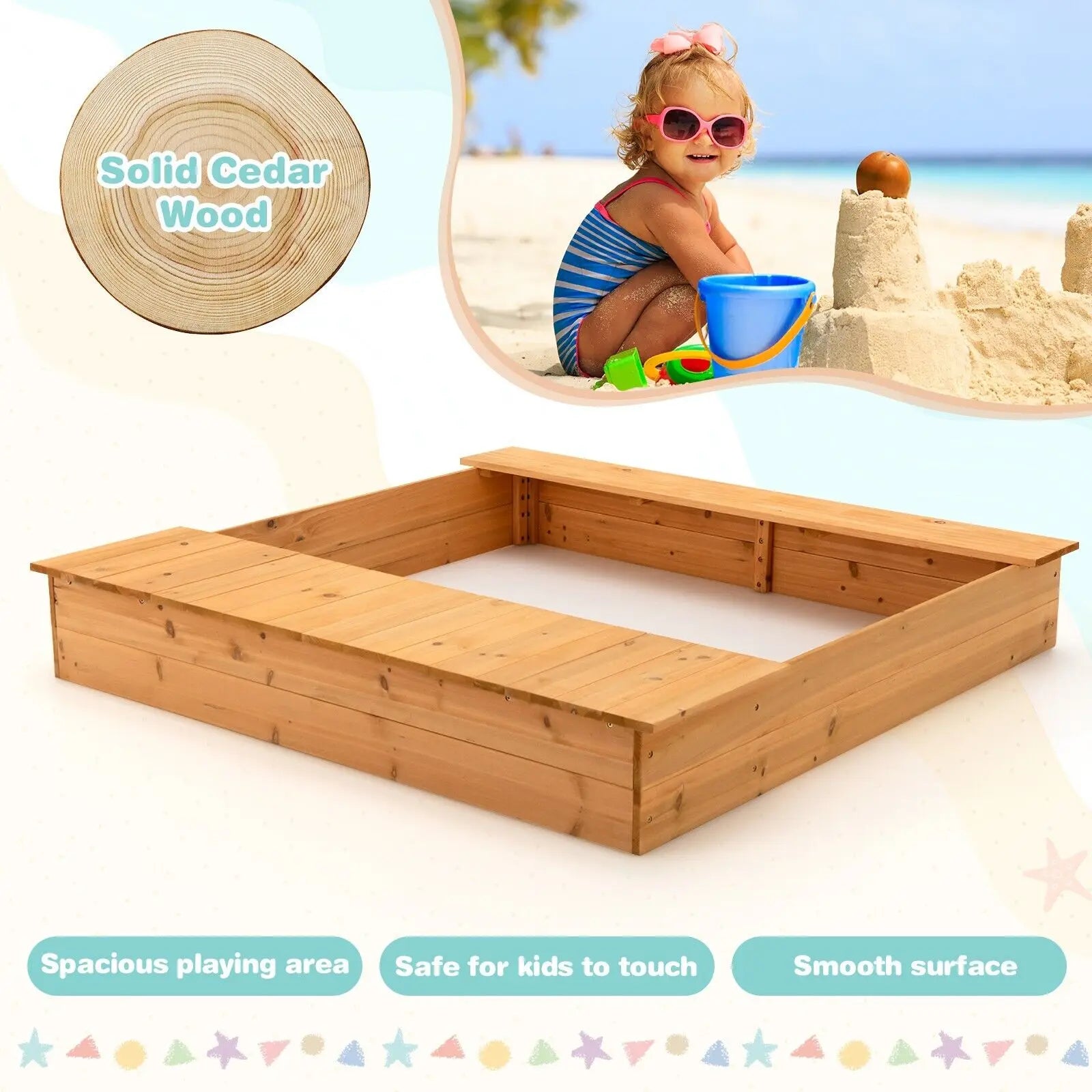 Children's Wooden Outdoor Garden Sandpit