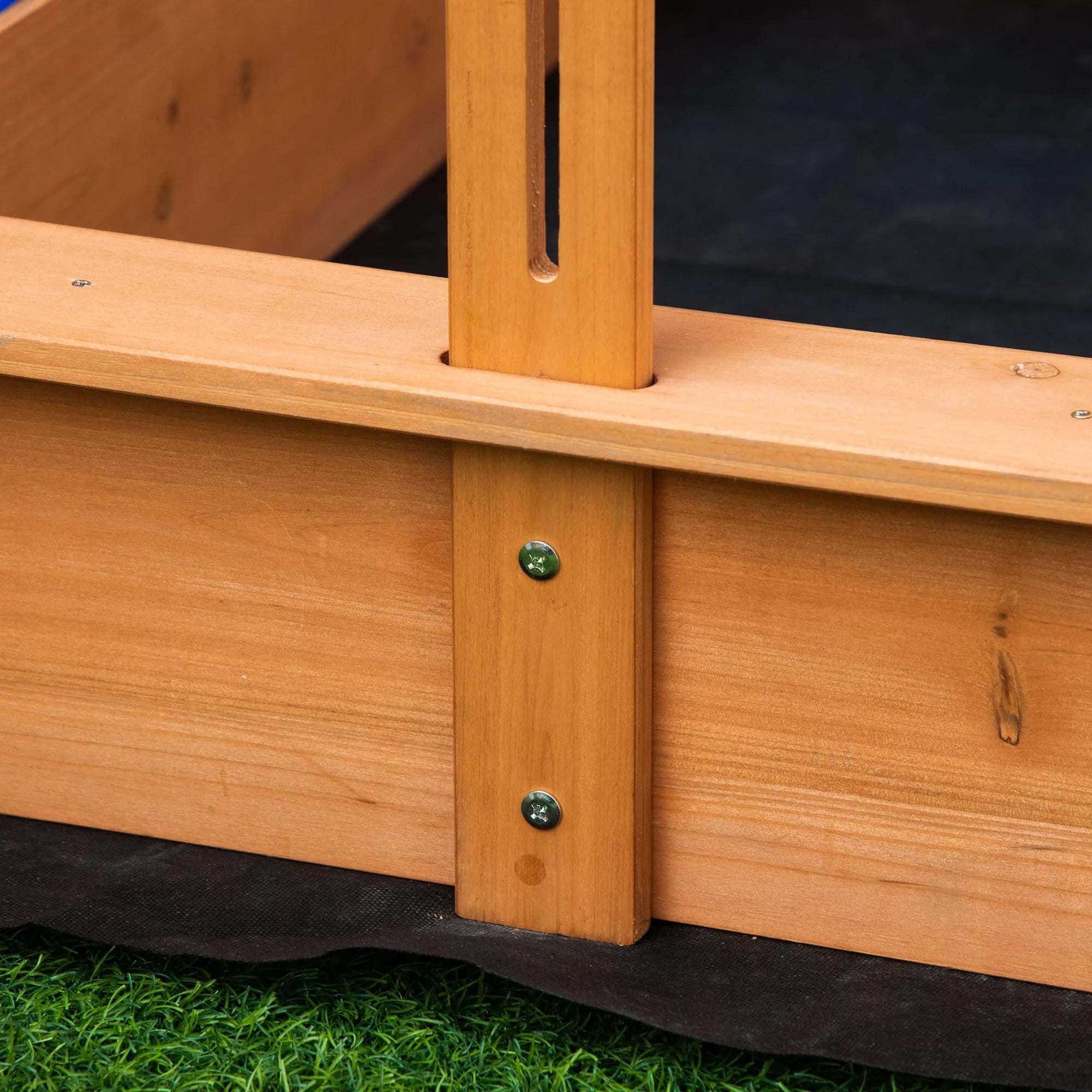 Children's Wooden Sand Pit With Height Adjustable Sun Shade Canopy