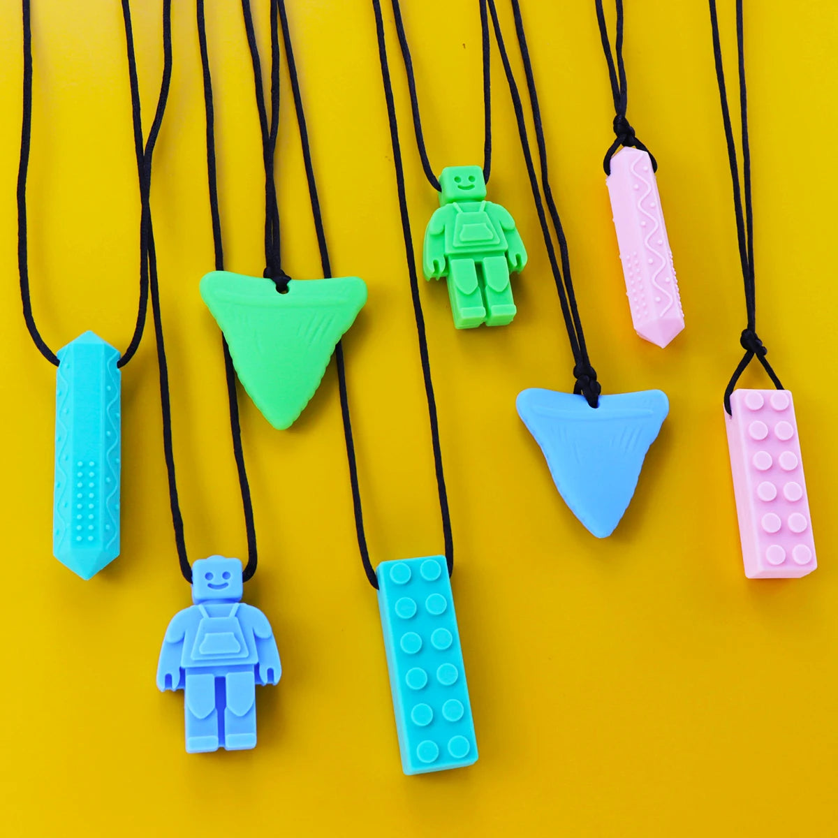 2 Pack Sensory Chew Silicone Necklace Set
