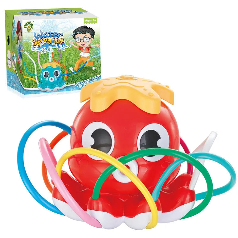 Octopus Sprinkler Water Spray Outdoor Toy Backyard Garden Water Toys Summer Yard Cartoon Splash Sprinkler Baby Bath Toy for Kids