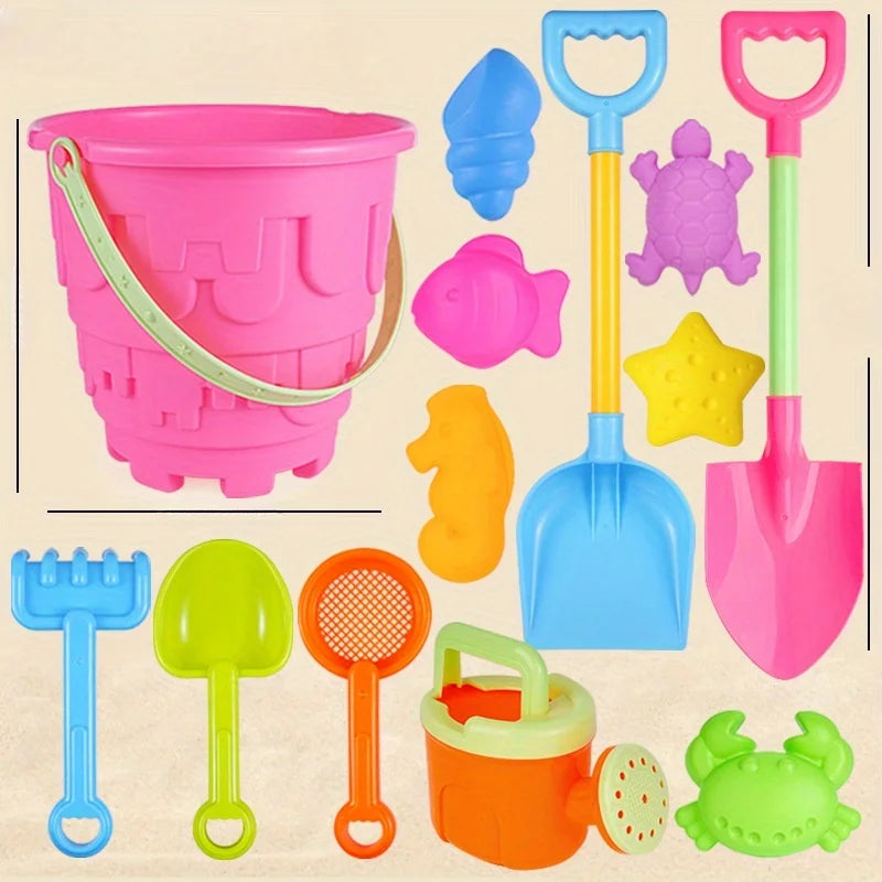 Children's Bucket, Spade and Sand Mold 13-Piece Beach Set