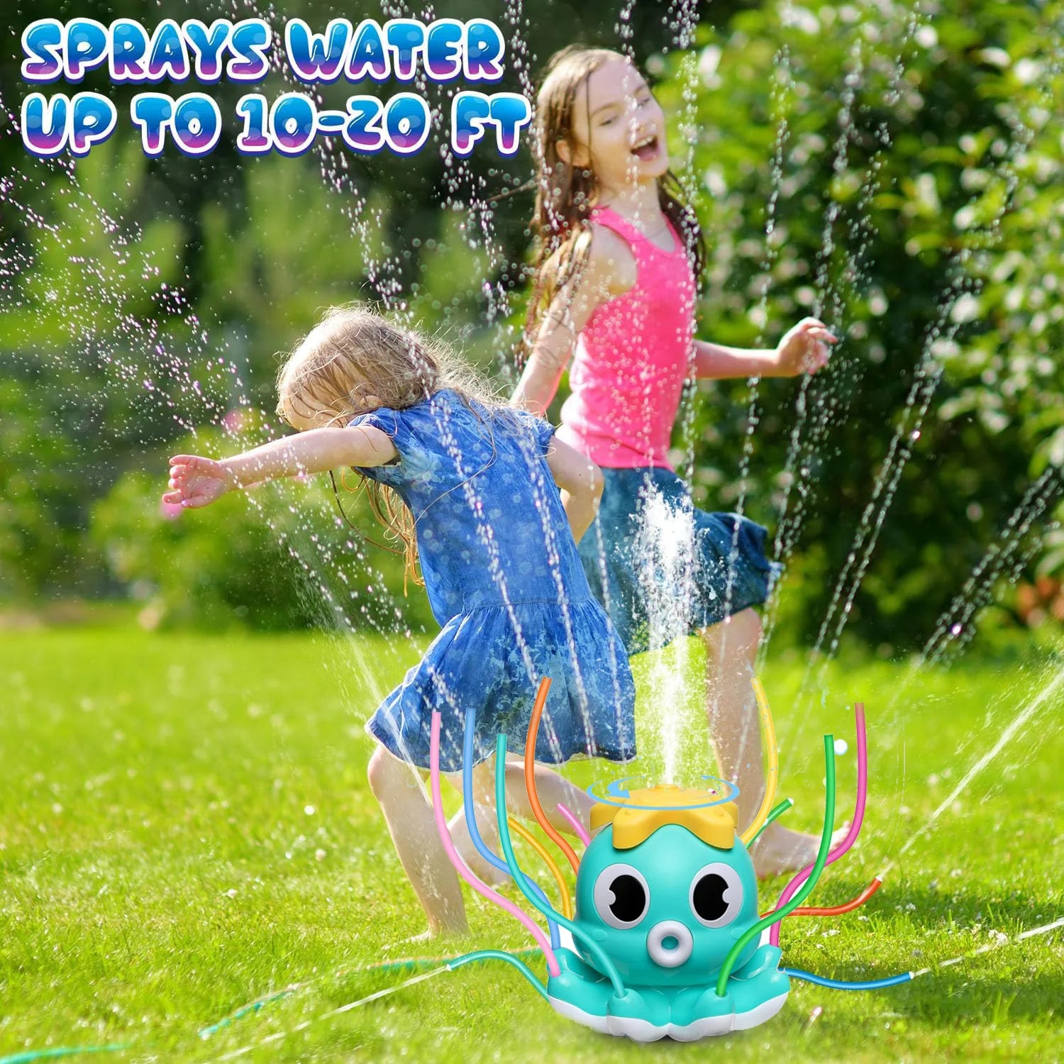 Octopus Sprinkler Water Spray Outdoor Toy Backyard Garden Water Toys Summer Yard Cartoon Splash Sprinkler Baby Bath Toy for Kids