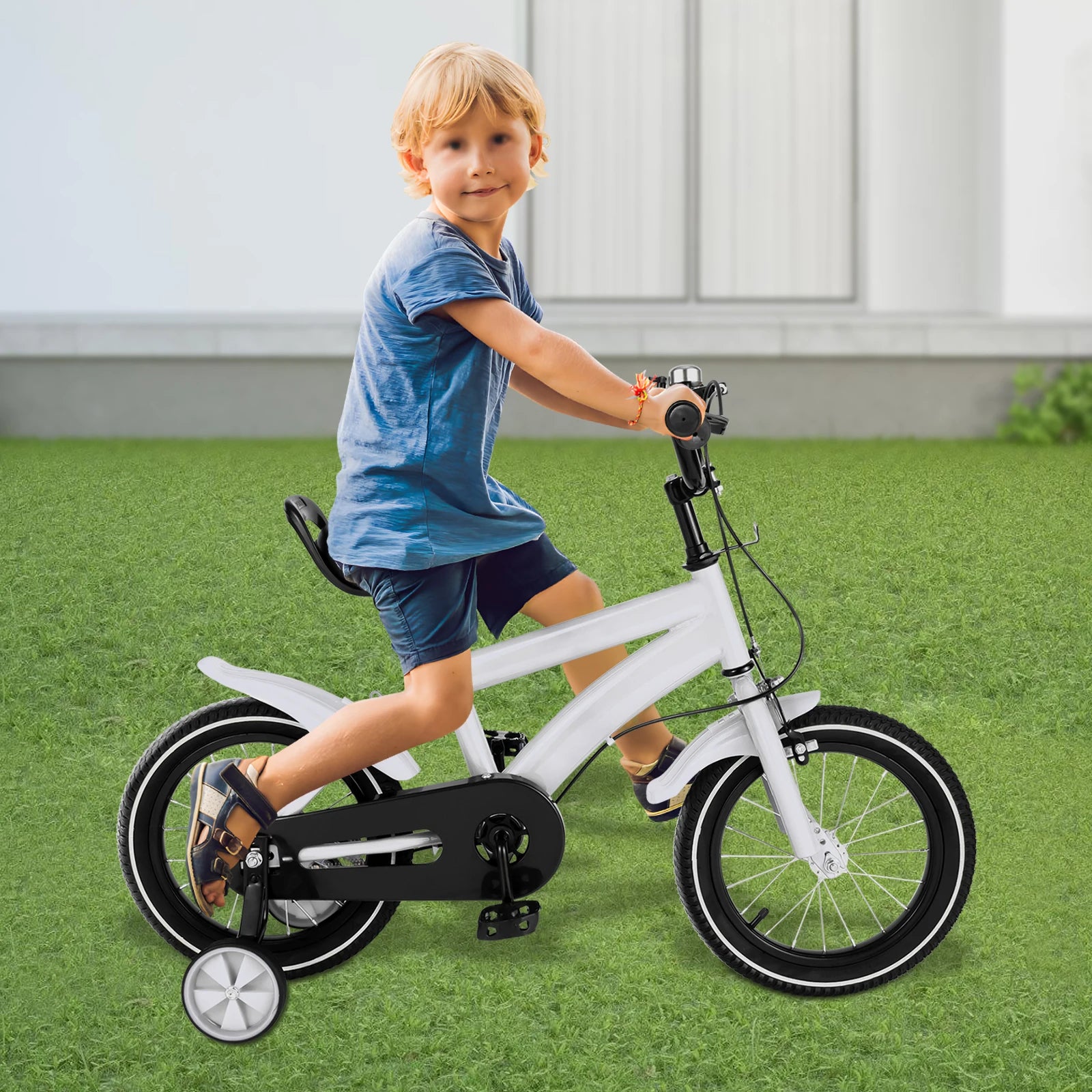 14-inch Yellow Children's Bike with Stabilizer Wheels