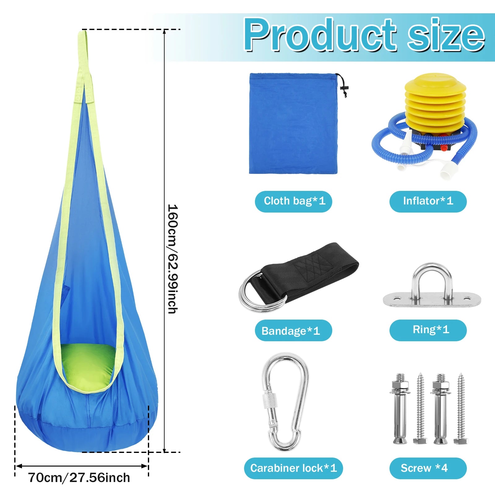 Sensory Swing Hammock Set With Insert Pillow