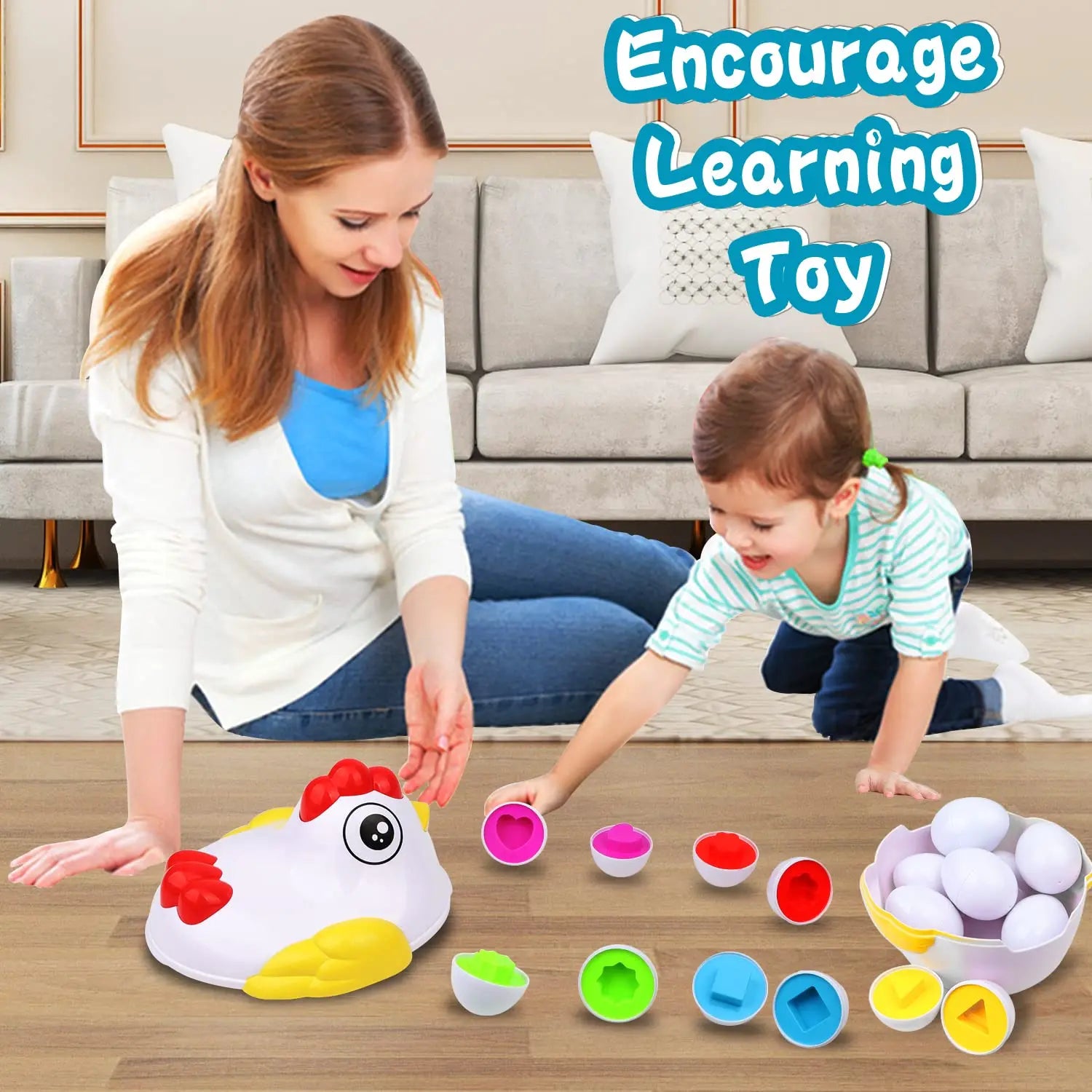 Shape Sorting Chicken & Matching Eggs Set