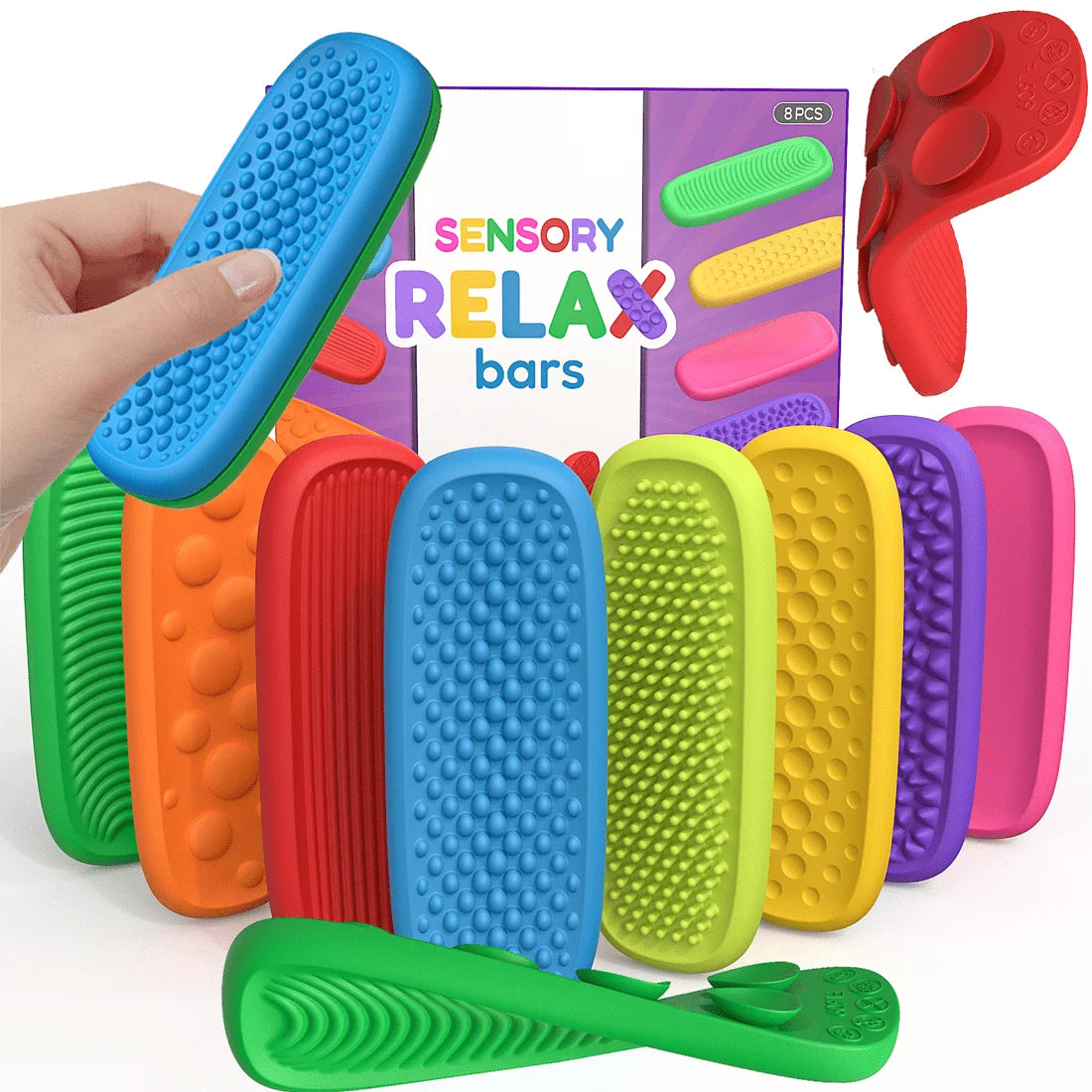 Textured Zen Silicone Sensory Fidget Strips
