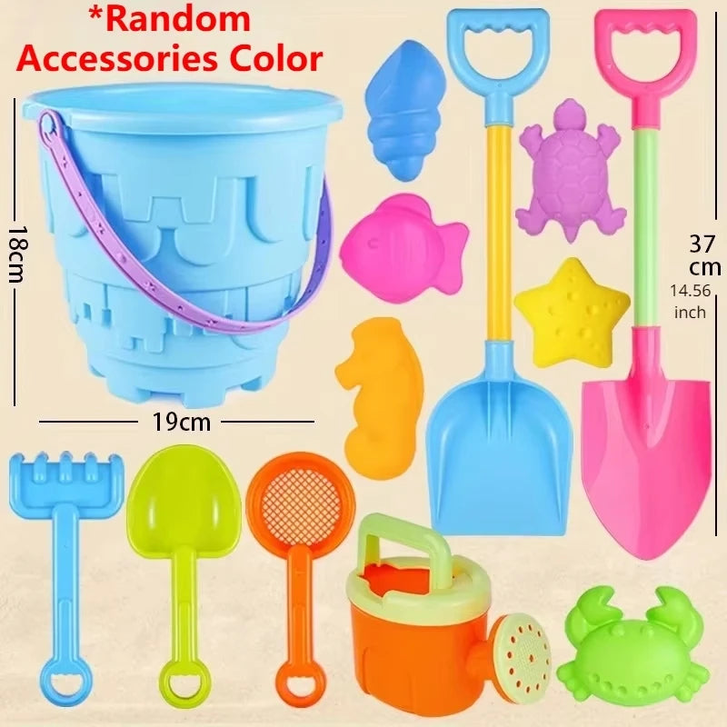 Children's Bucket, Spade and Sand Mold 13-Piece Beach Set