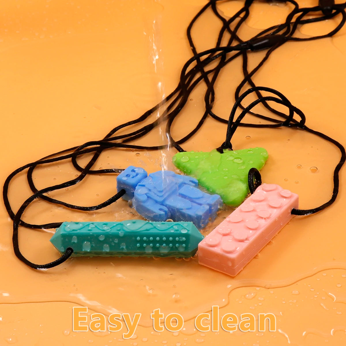 2 Pack Sensory Chew Silicone Necklace Set