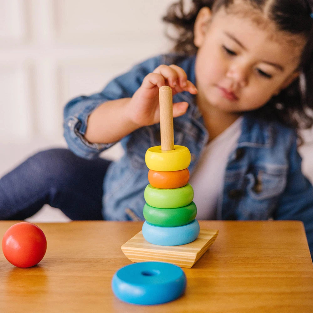Rainbow Wooden Ring Stacking Tower