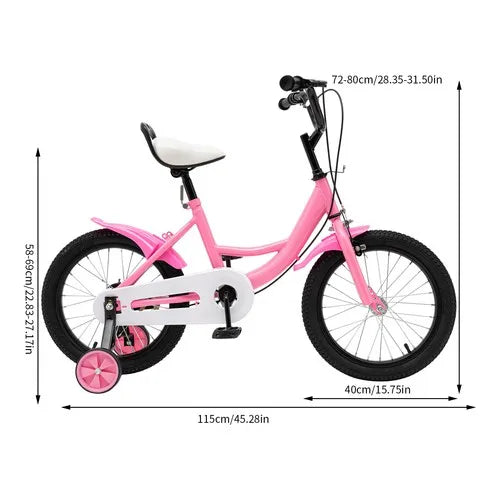 16" inch Pink Children's Bike & Stabilizers