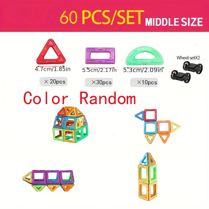 100-Piece Magnetic Tiles Building Blocks Set for Children