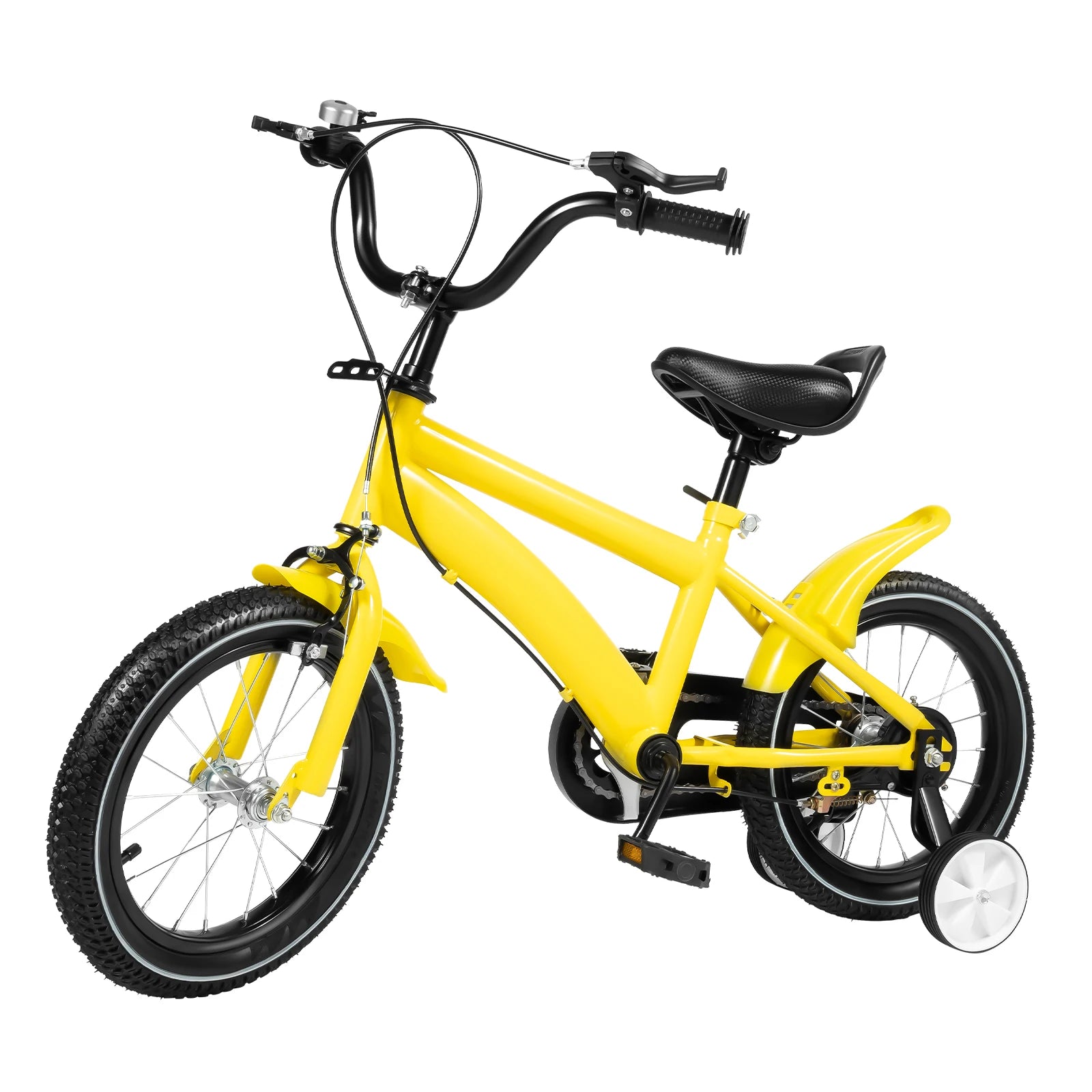 14-inch Yellow Children's Bike with Stabilizer Wheels