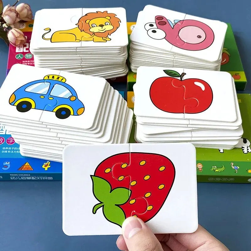 32 Pieces Card Matching Puzzles - Fruit, Traffic, Animal Jigsaw Puzzles
