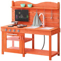 Children's Wooden Mud Kitchen Playset with Stove Sink & Faucet