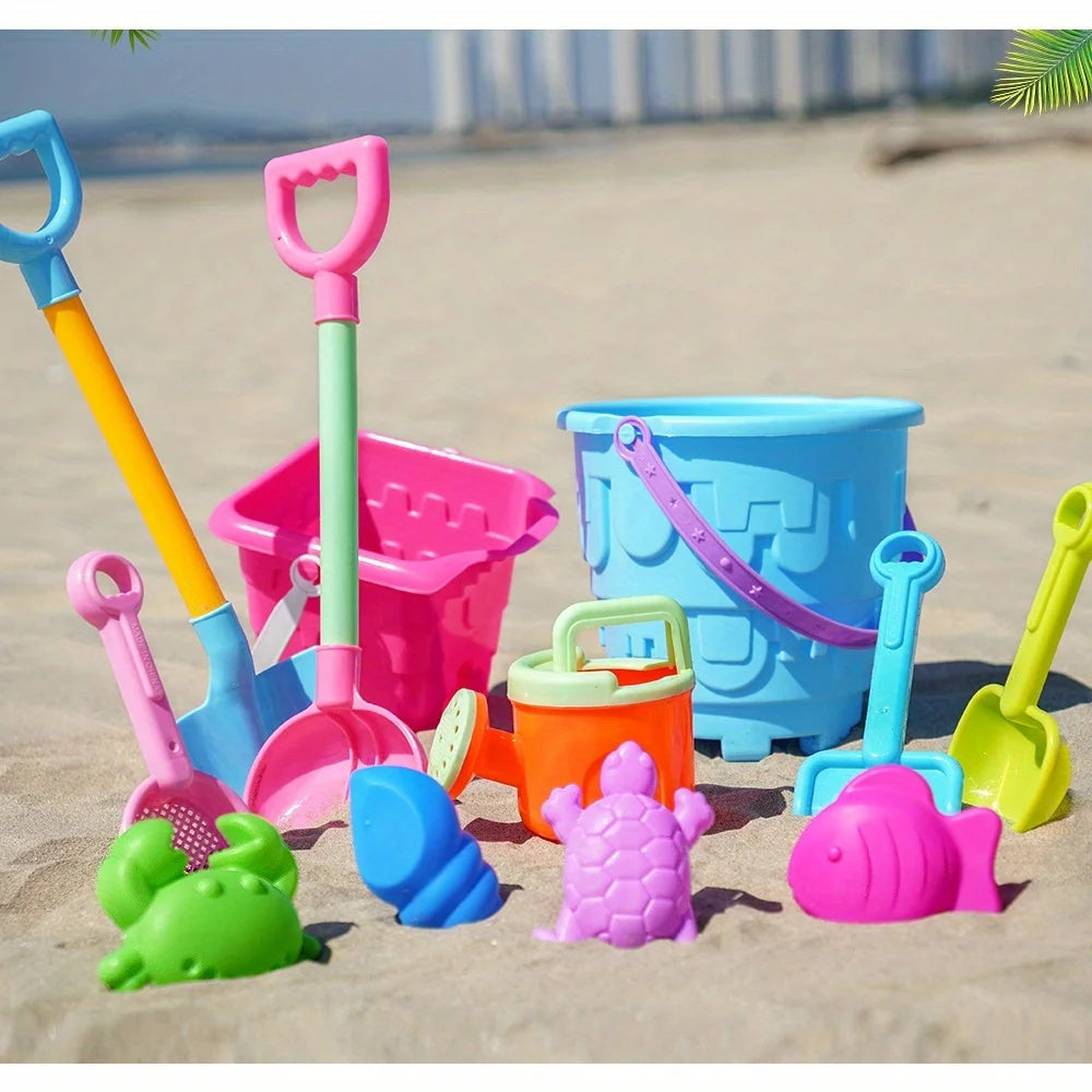 Children's Bucket, Spade and Sand Mold 13-Piece Beach Set