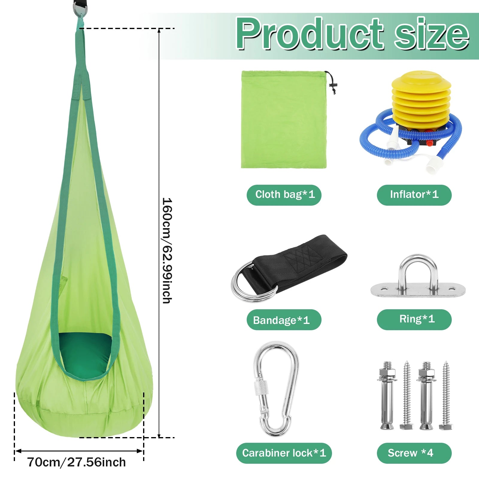 Sensory Swing Hammock Set With Insert Pillow