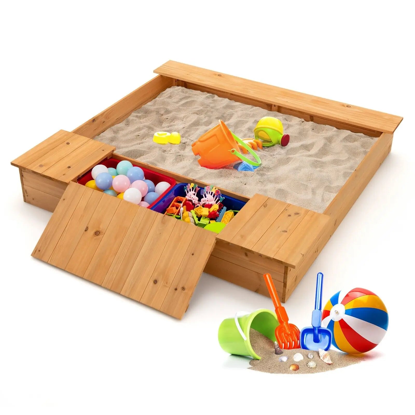 Children's Wooden Outdoor Garden Sandpit