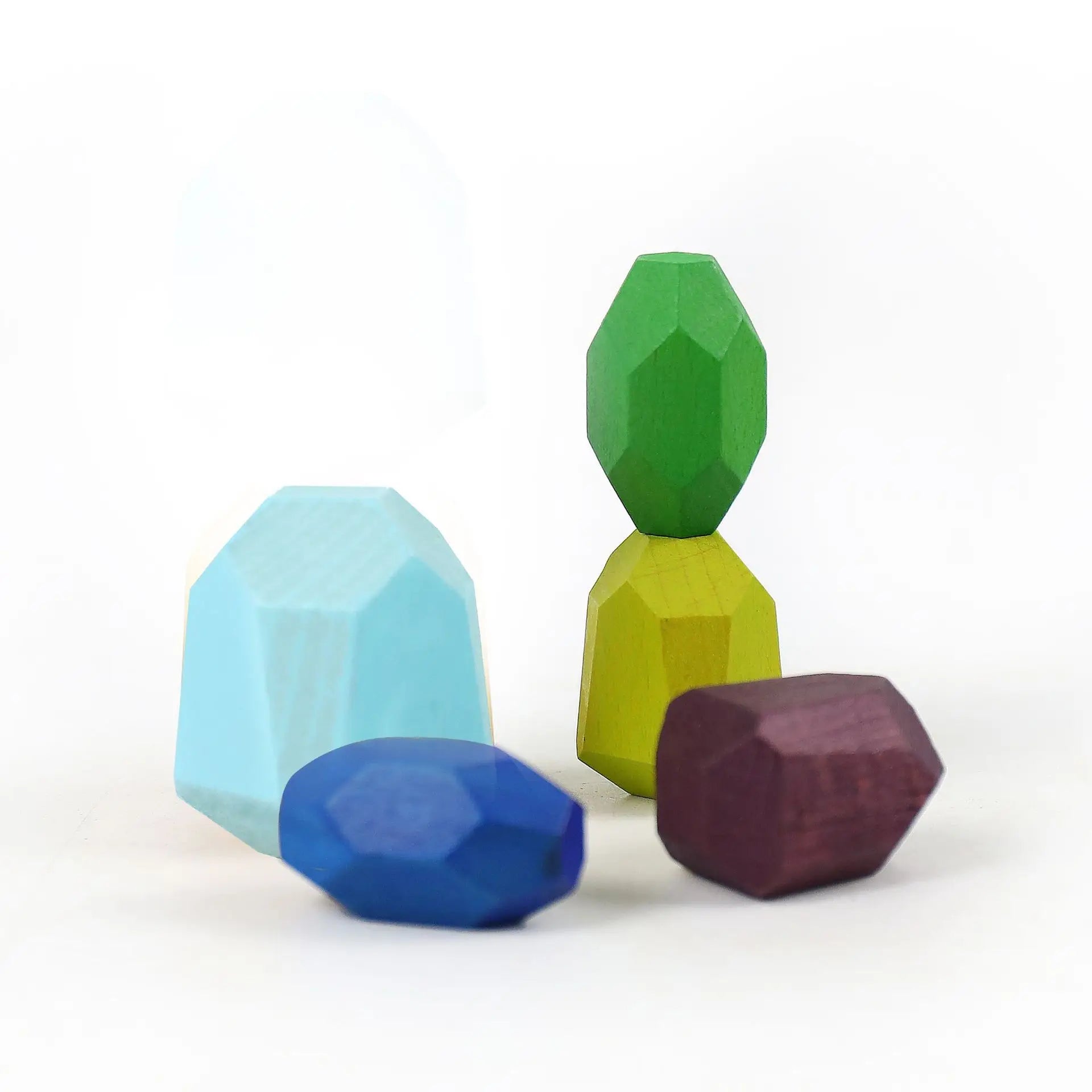 21/36 Piece Wooden Sorting & Stacking Sensory Stones