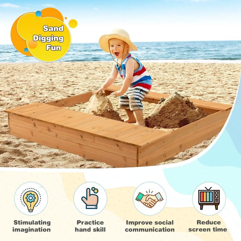 Children's Wooden Outdoor Garden Sandpit