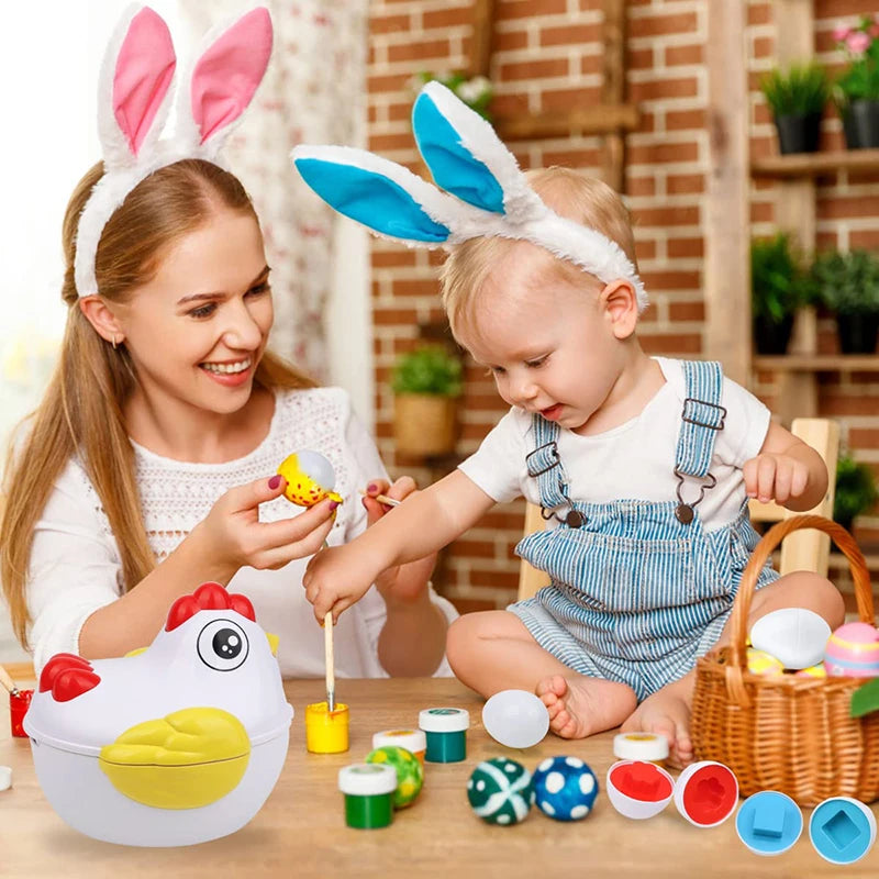 Shape Sorting Chicken & Matching Eggs Set