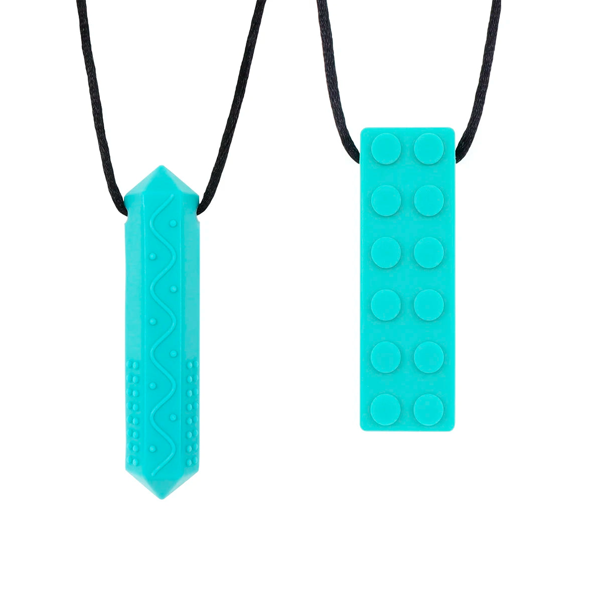 2 Pack Sensory Chew Silicone Necklace Set
