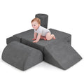 Indoor 6-Piece Grey Indoor Soft Play Climbing Blocks