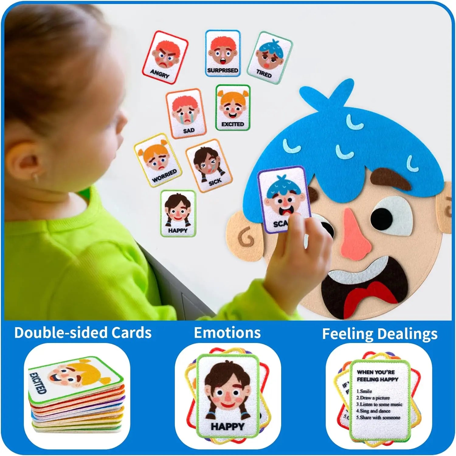 Social Emotional Learning Busy Board with 9 Emotion Cards