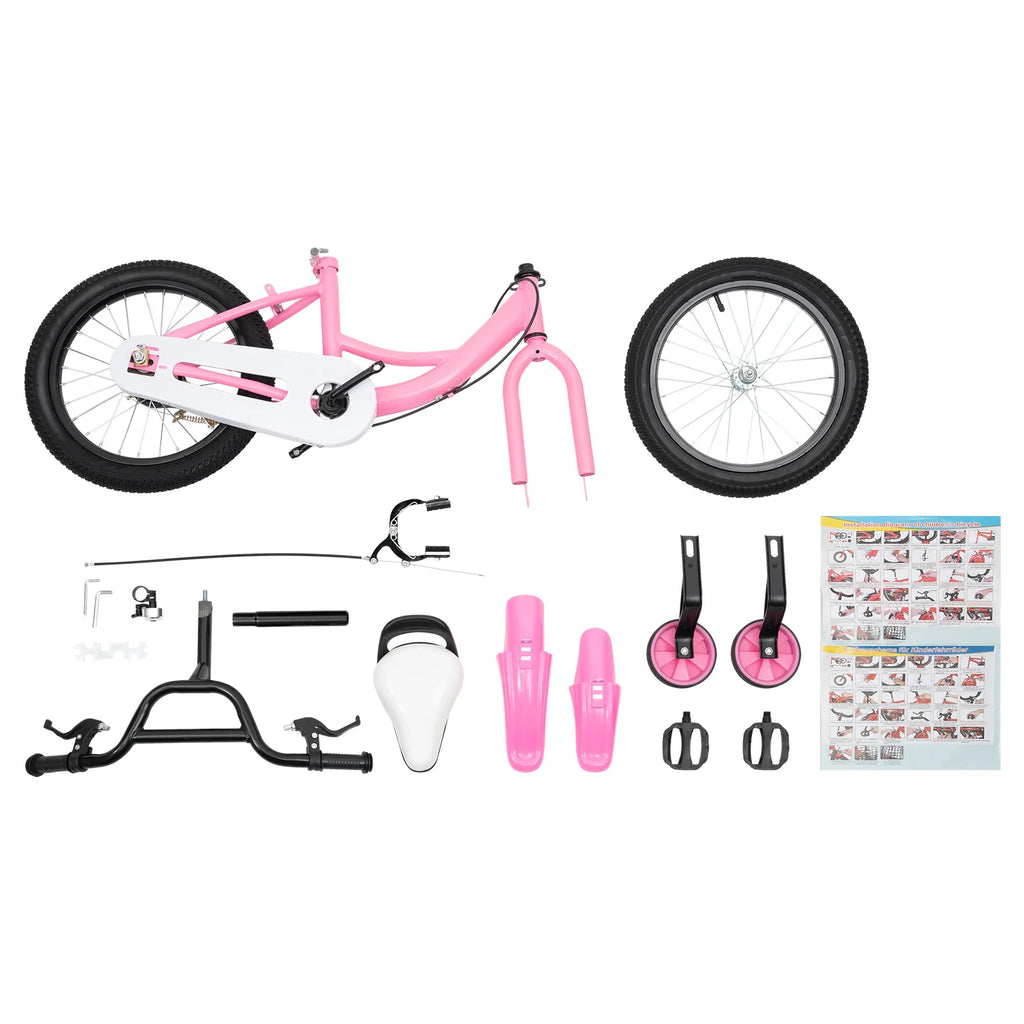 16" inch Pink Children's Bike & Stabilizers