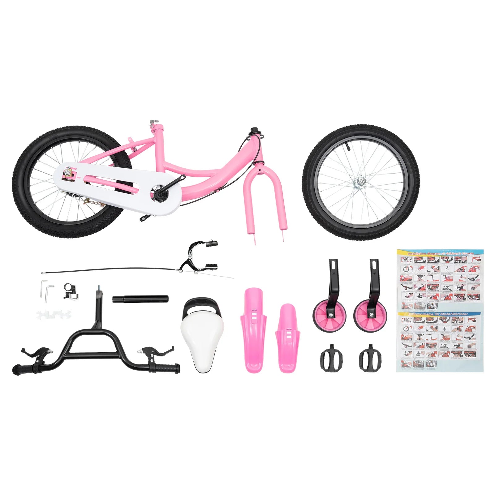 16" inch Pink Children's Bike & Stabilizers