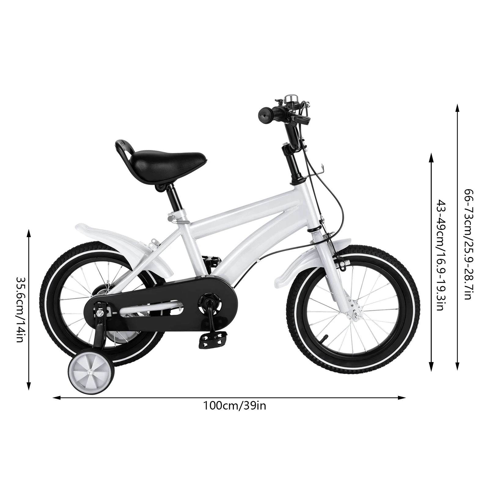 14-inch Yellow Children's Bike with Stabilizer Wheels