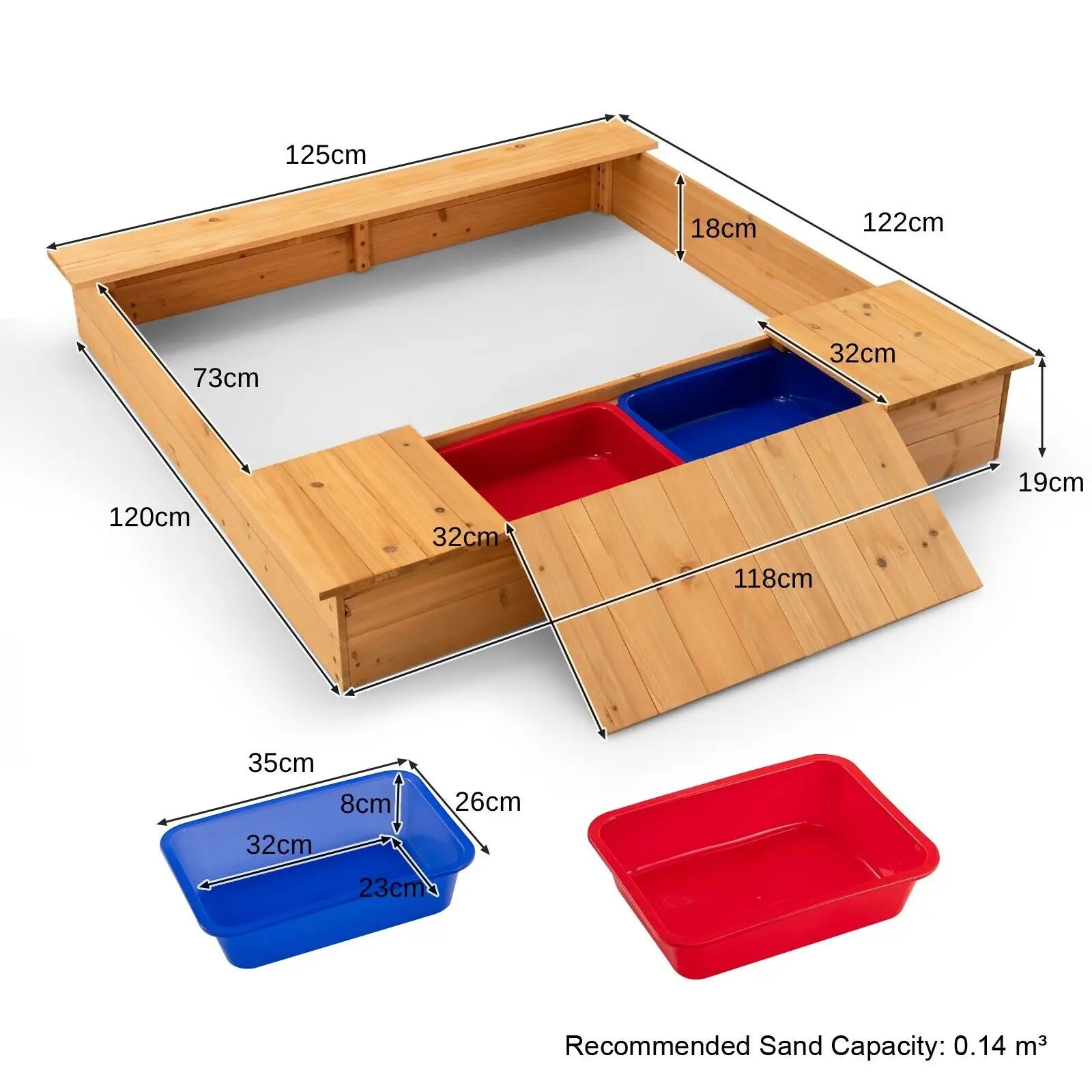 Children's Wooden Outdoor Garden Sandpit