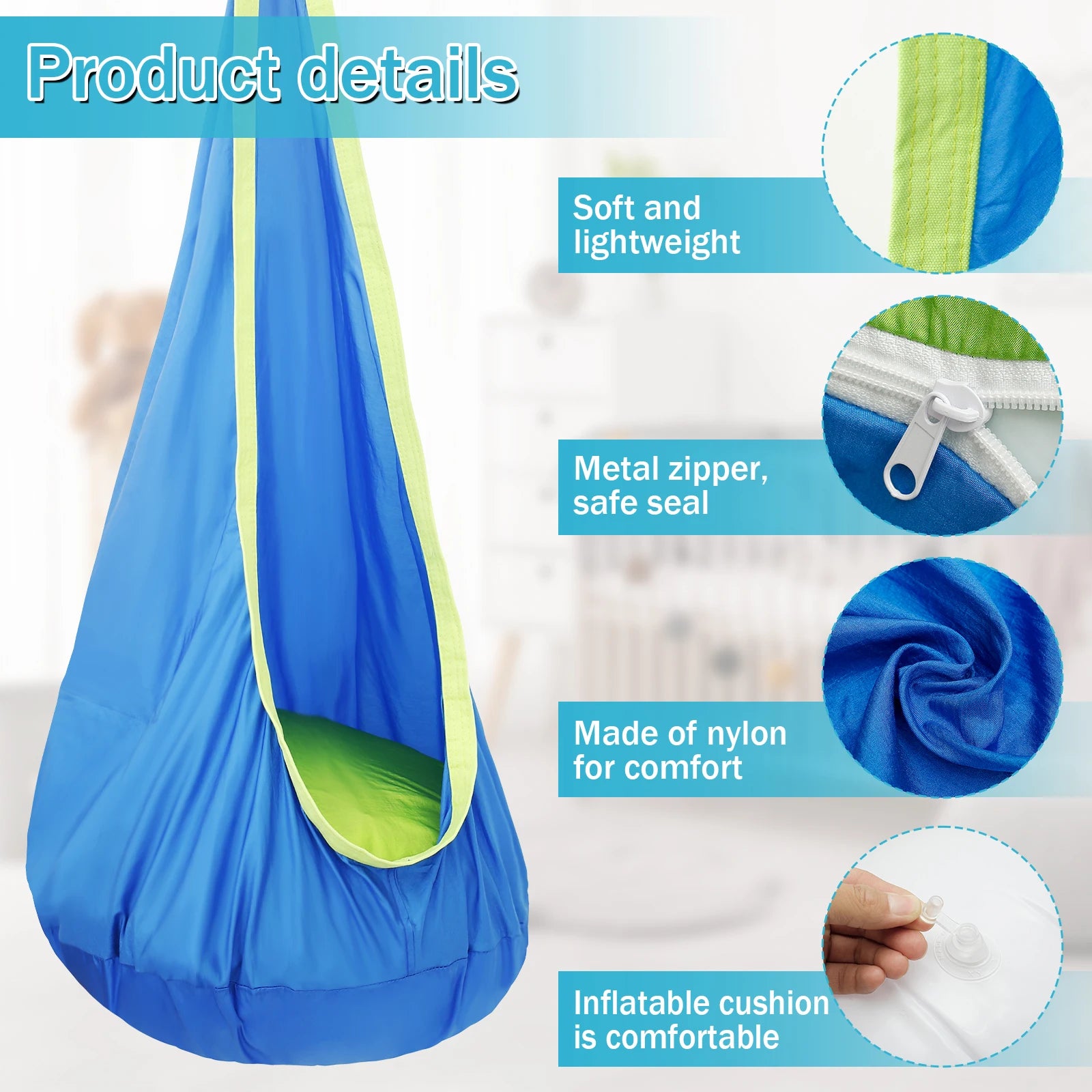 Sensory Swing Hammock Set With Insert Pillow