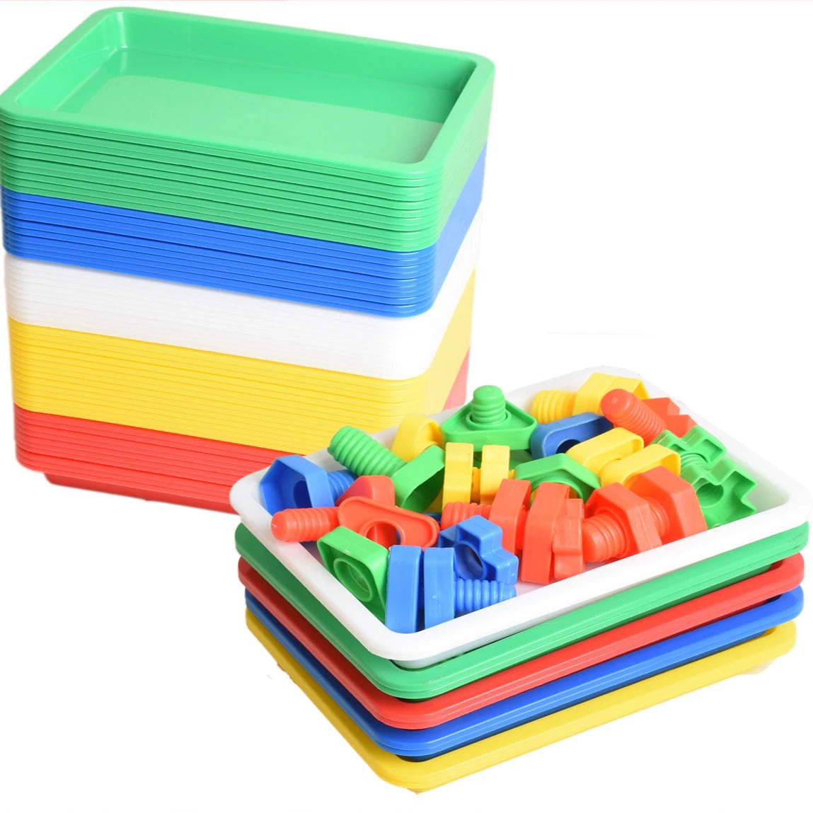 Multicolored Messy Play Trays