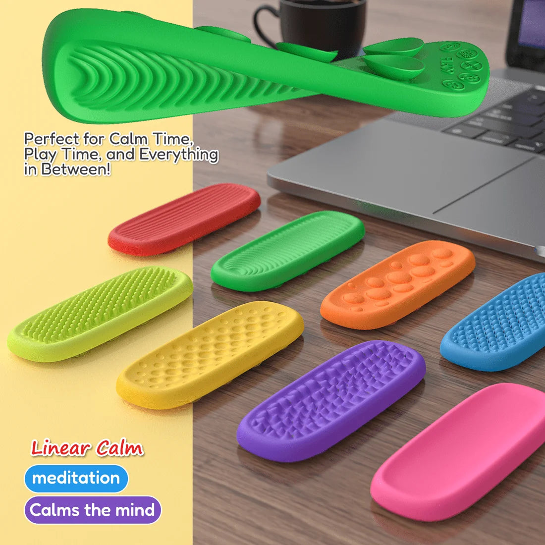 Textured Zen Silicone Sensory Fidget Strips